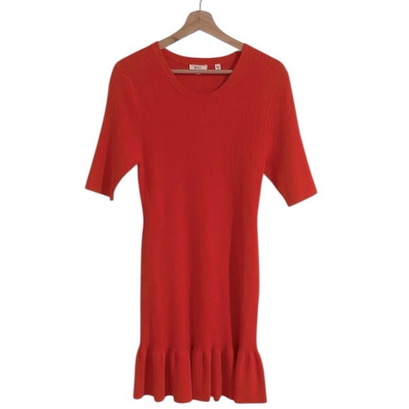 A.L.C Vance Dress Women’s Size XL Mini Ribbed Knit Tangerine Orange - Picture 5 of 11